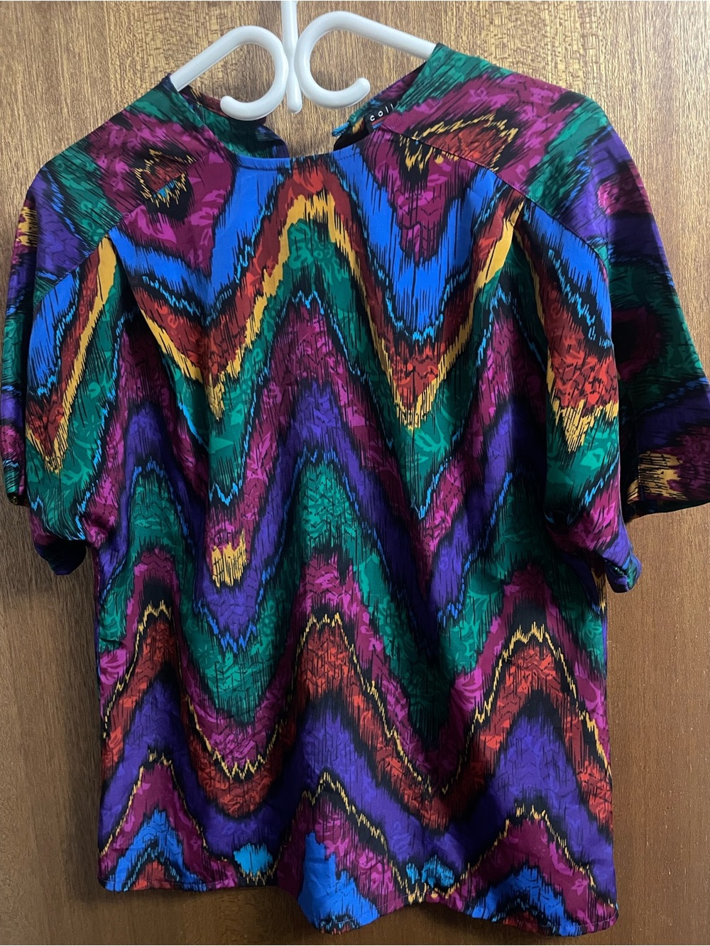 Vintage Jewel Toned Oversized Womens Blouse